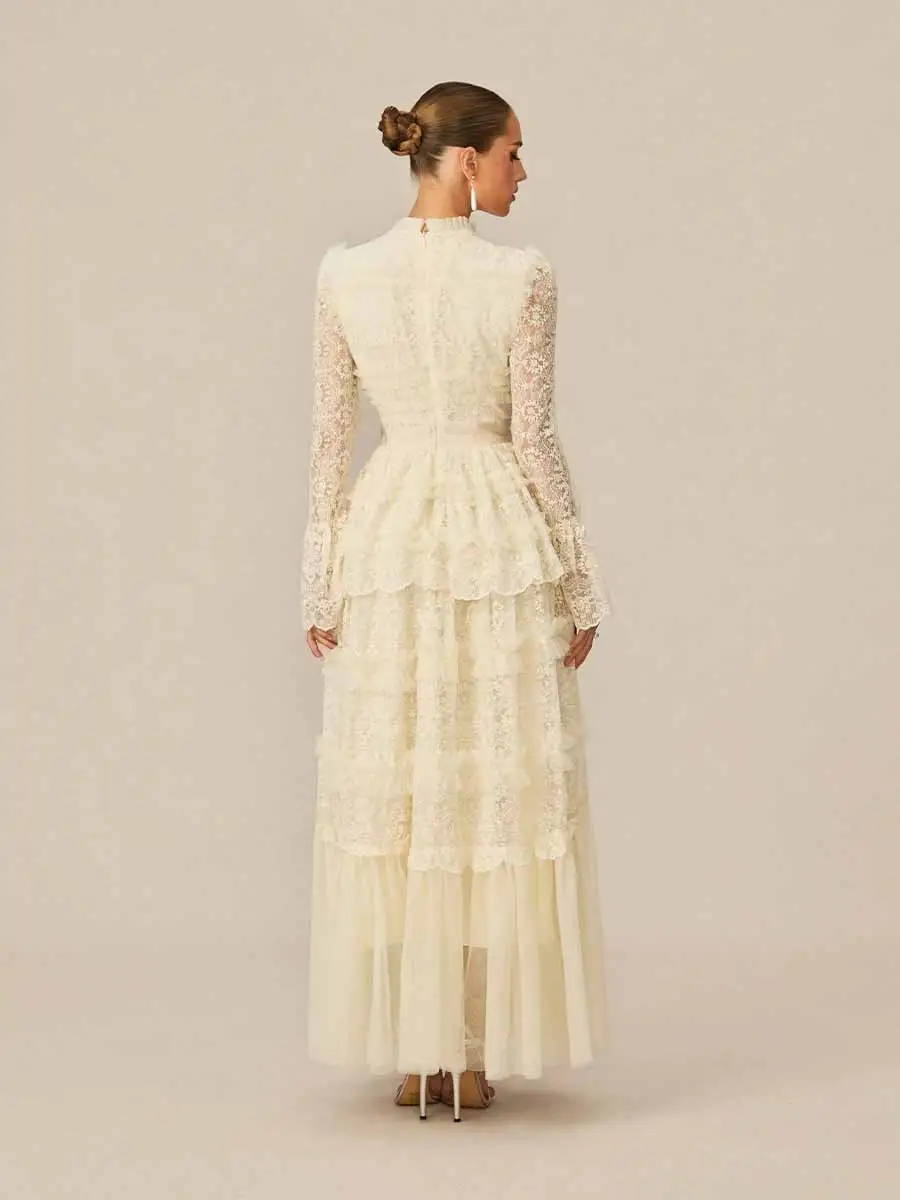 Anika Lace Tiered Maxi Dress