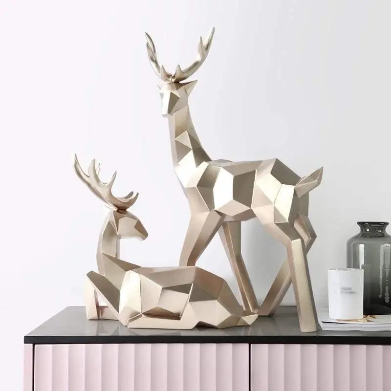 Geometric Deer Accent Sculpture