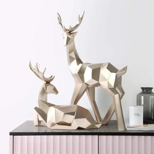 Geometric Deer Accent Sculpture