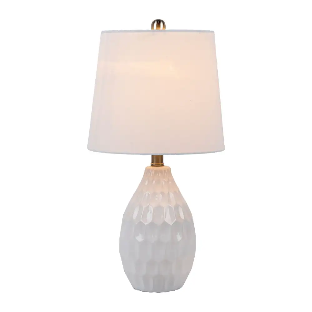Curved Ceramic Linen Table Lamp