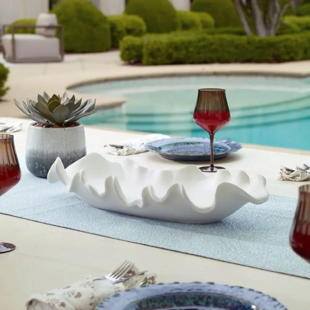 Ceramic Curve-Edged Indoor Outdoor Bowl