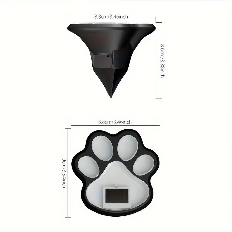 4 Pcs Solar Paw Print Path Light