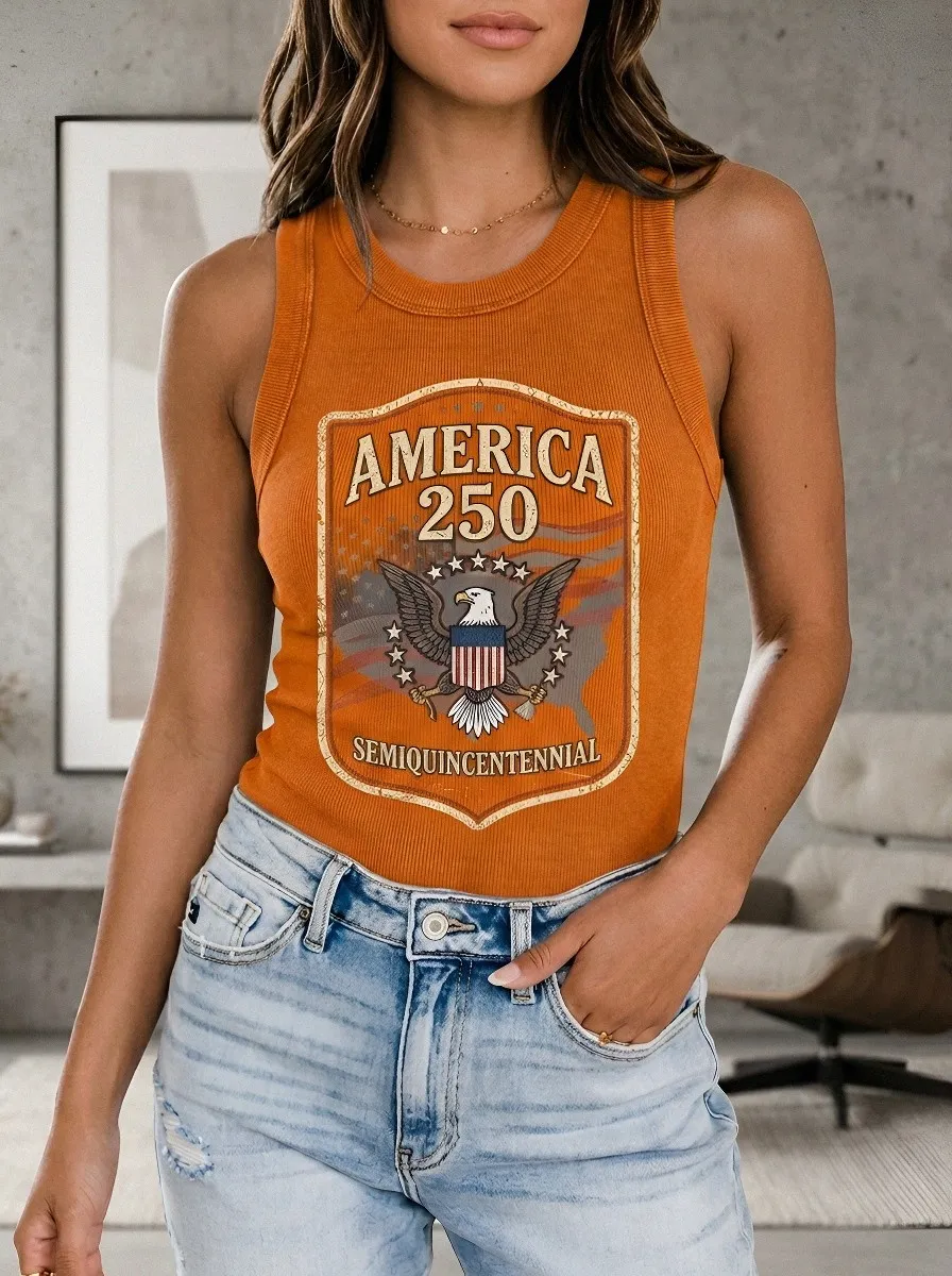 America Patriotic Eagle Tank Top