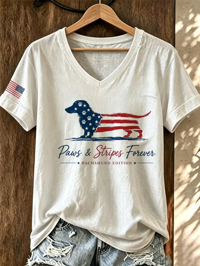 250Th Anniversary Printed V-Neck Short Sleeved T-Shirt In The United States