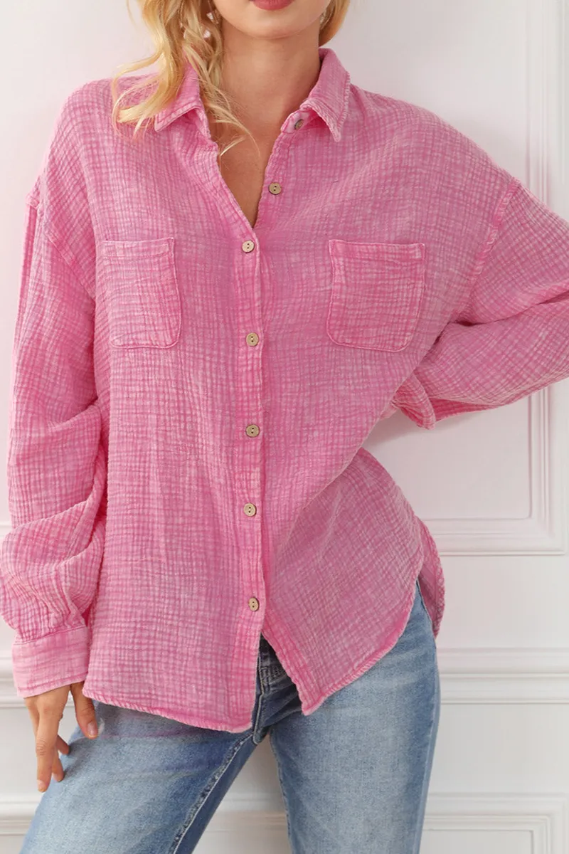 Crinkle Texture Textured Blouse