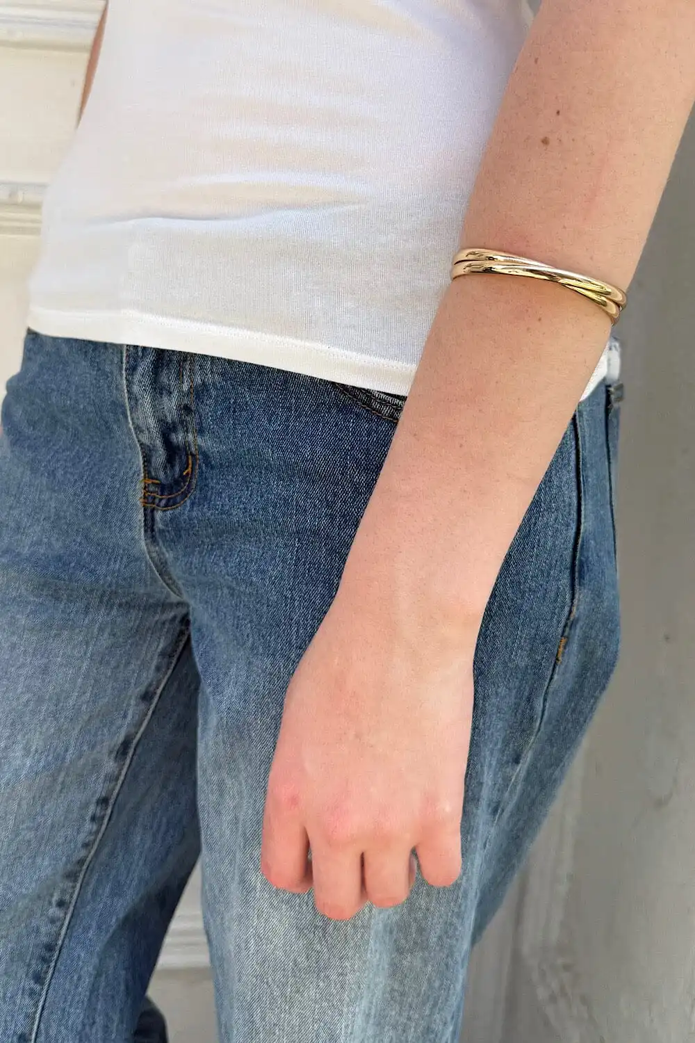 Interlaced Double Ring Bracelet