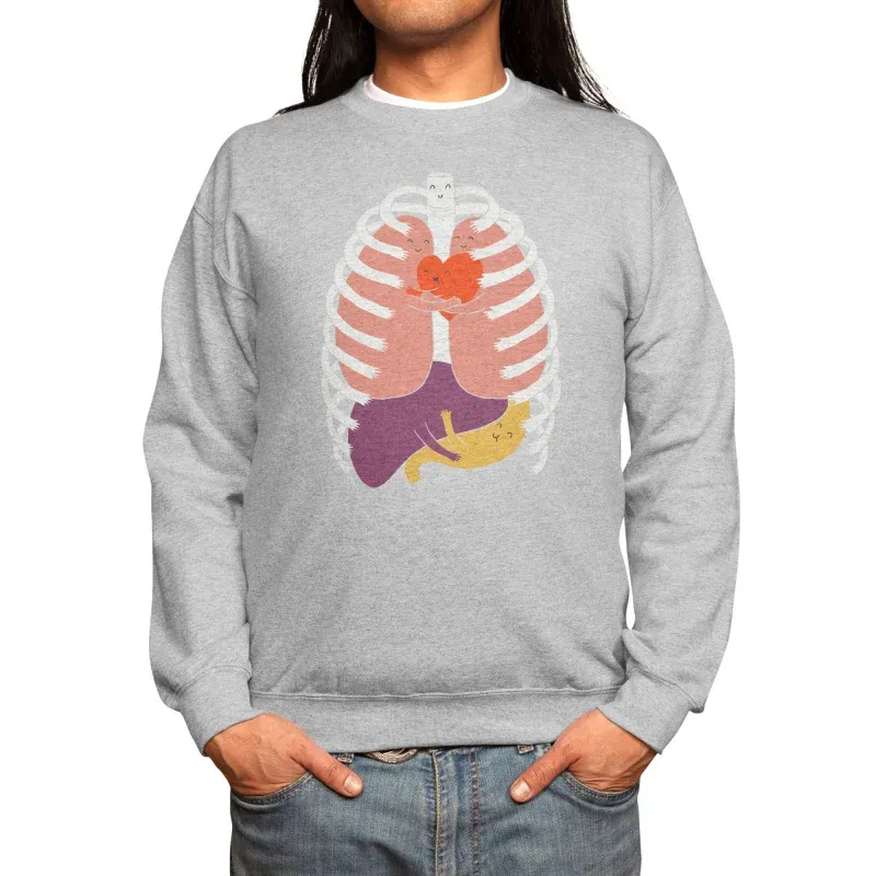 Cute Hugging Organs Design Sweatshirt