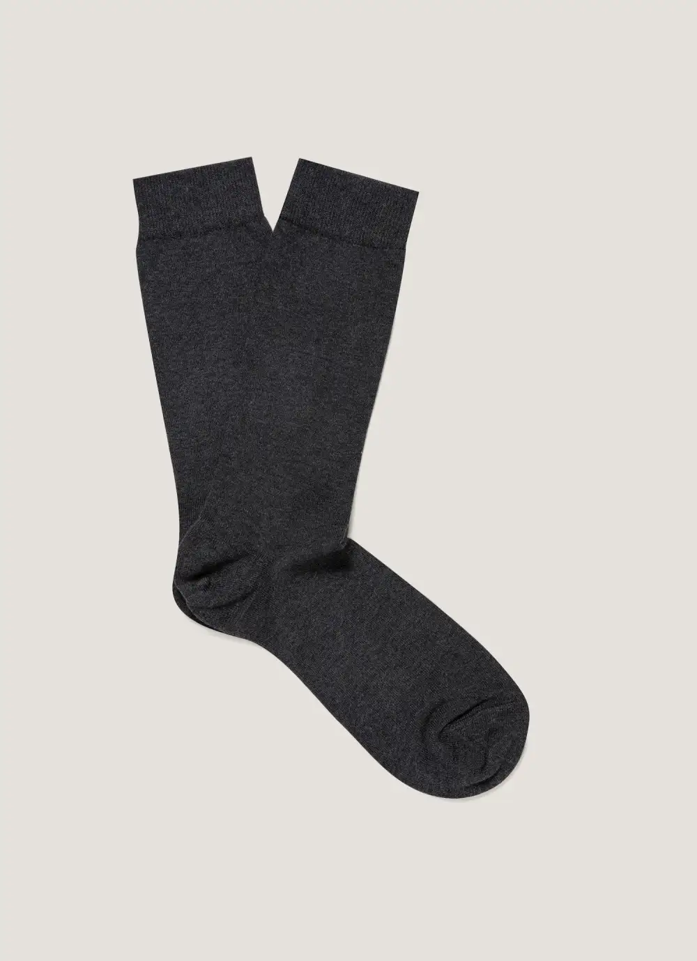 Charcoal Melange Cotton Crew Socks