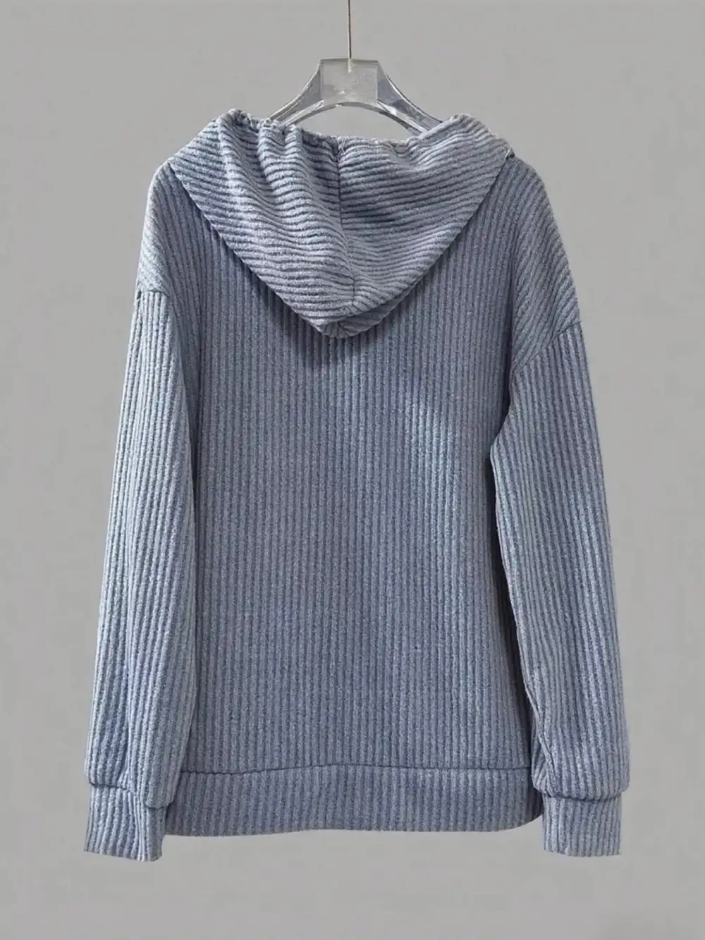 Drawstring Buttoned Pocketed Hoodie