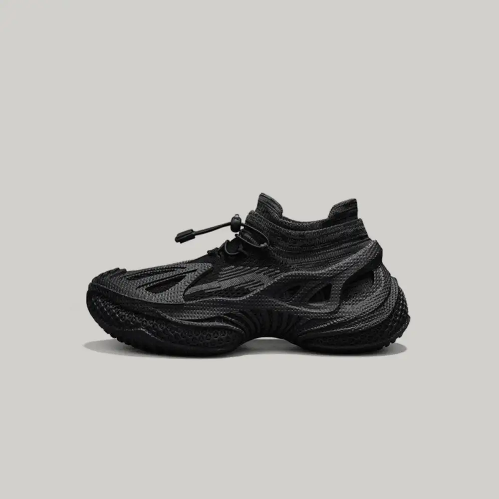 High Top Hollow Out Chunky Sole Slip On Sneakers