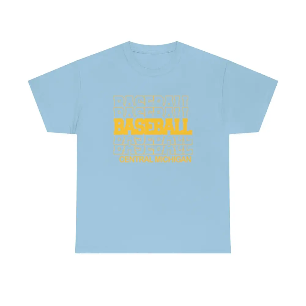 Baseball Central Michigan in Modern Stacked Lettering T-Shirt