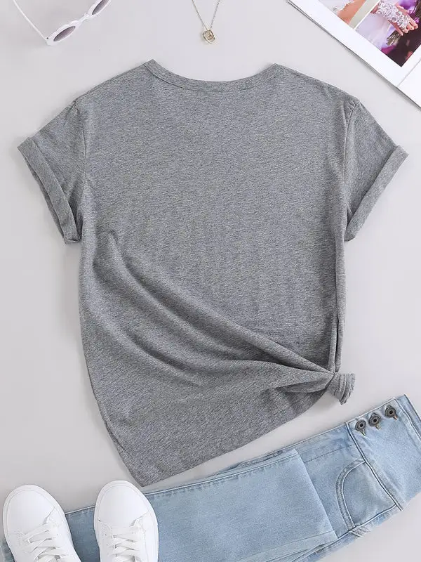 Polished Round-Neck Collared Short-Sleeve Knit T-Shirt