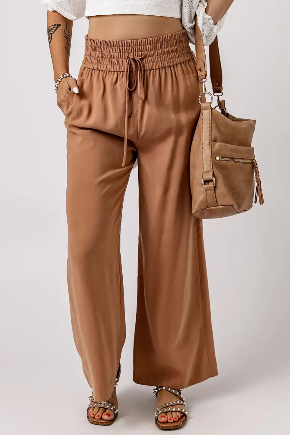 Smocked High Waist Pants
