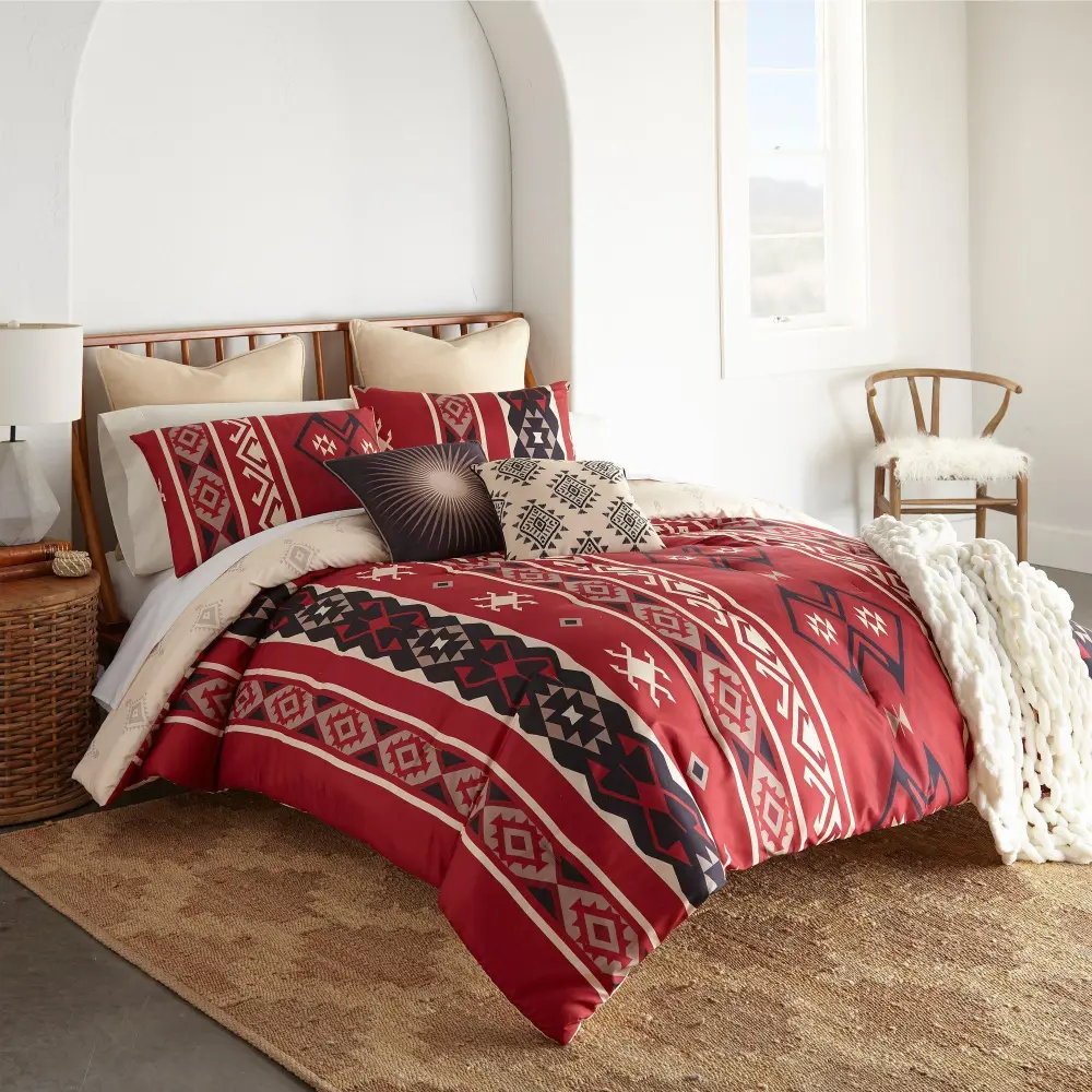 Reversible Striped Comforter Set