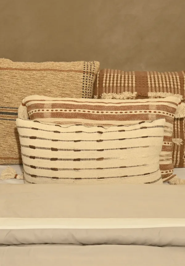 Handwoven Striped Cotton Decorative Cushion Cover