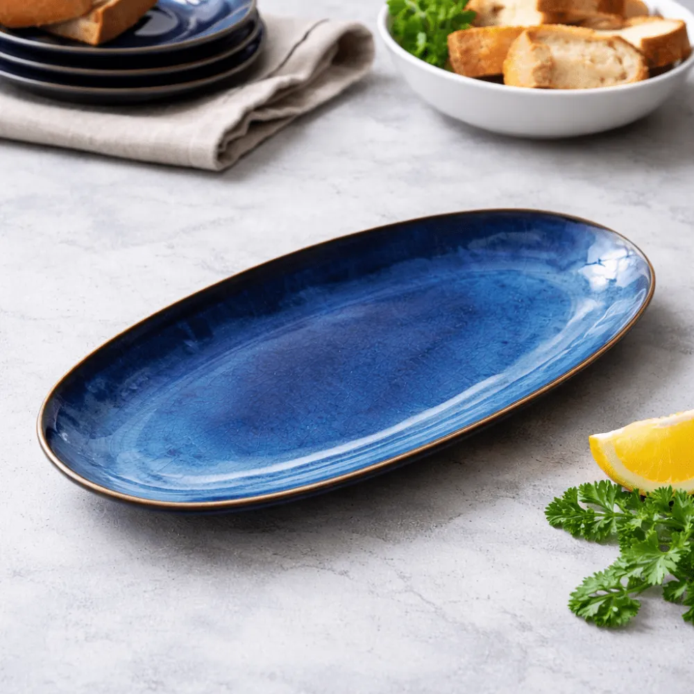 Oval Pattern Serving Dish