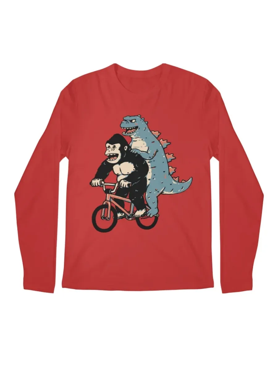 Gorilla and Dinosaur Round Neck Tee