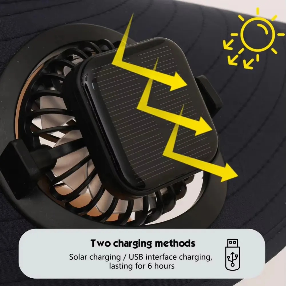 Solar-Powered Fan Long-Lasting Fisherman Hat