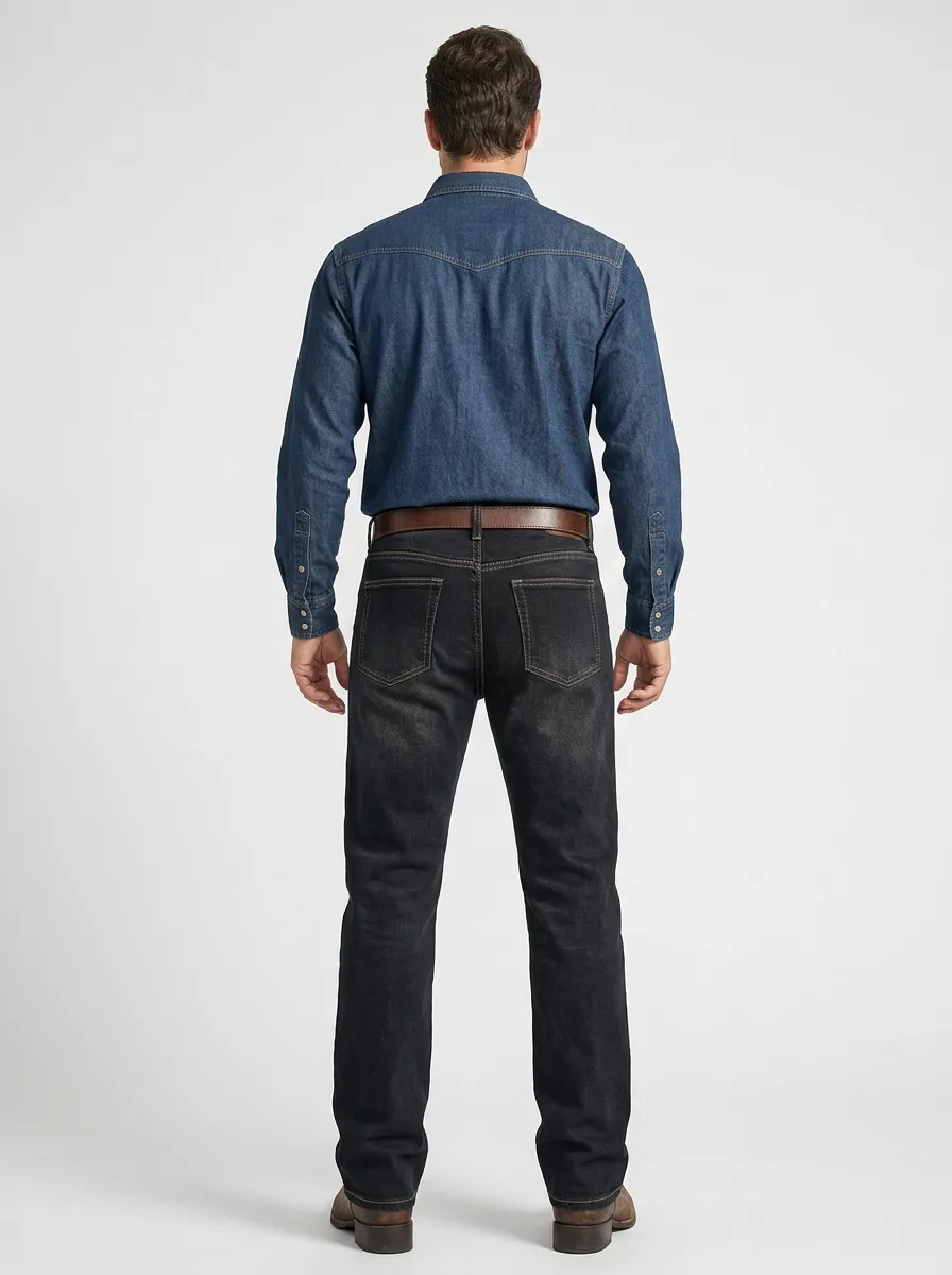 Men's Accent Geometry Thigh Embroidered Jeans