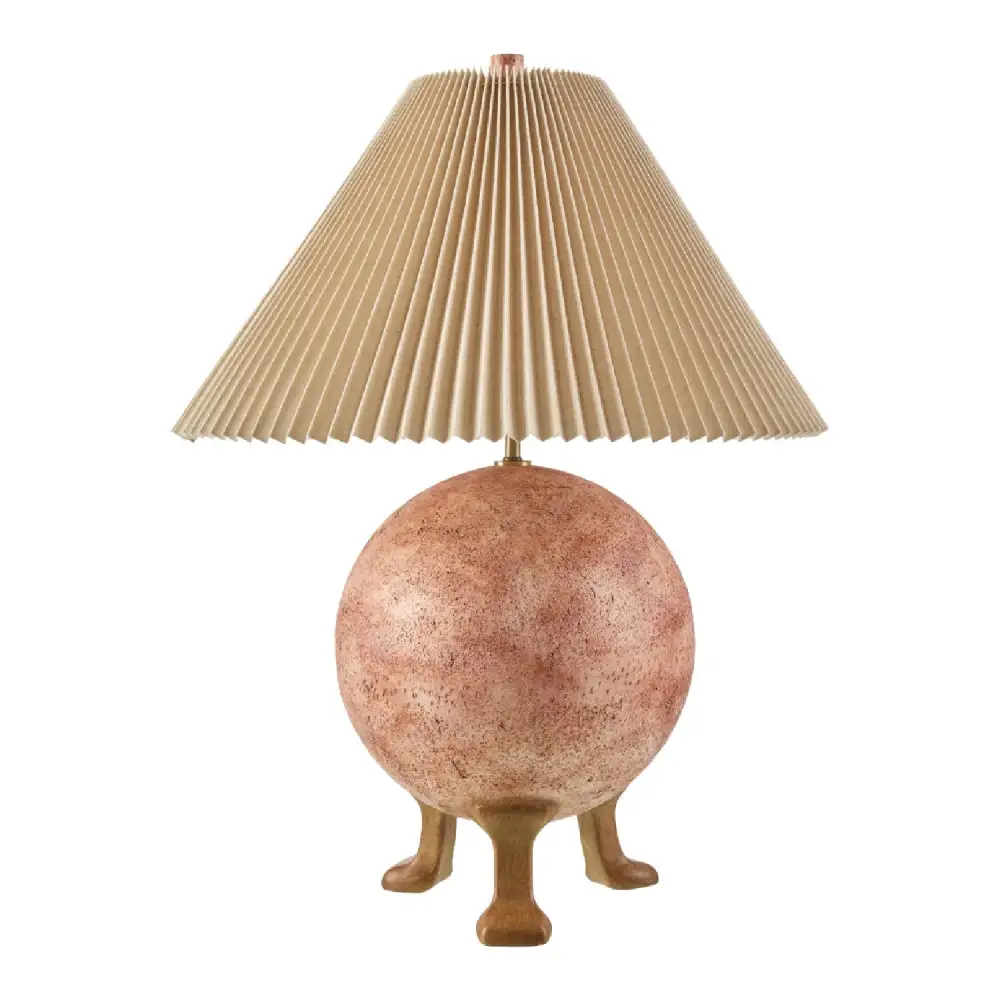 Pleated Linen Cement Table Lamp