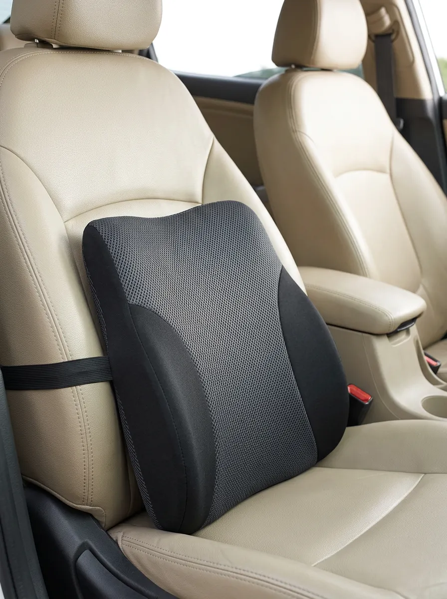 Refined Quilted Car Lumbar Support Pillow
