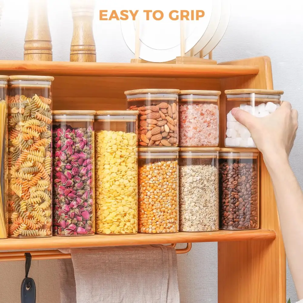 Checked Glass Double Kitchen Storage Organizer