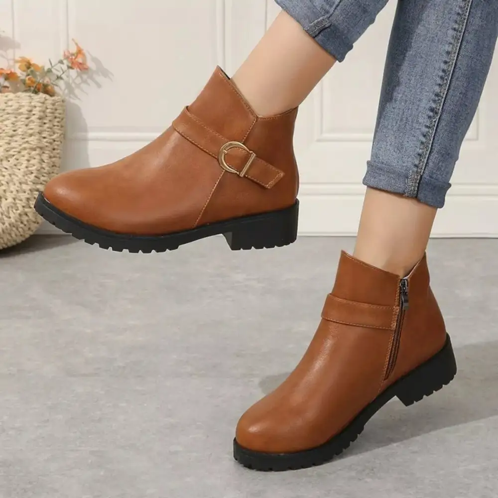 Buckle Accent Ankle Boots
