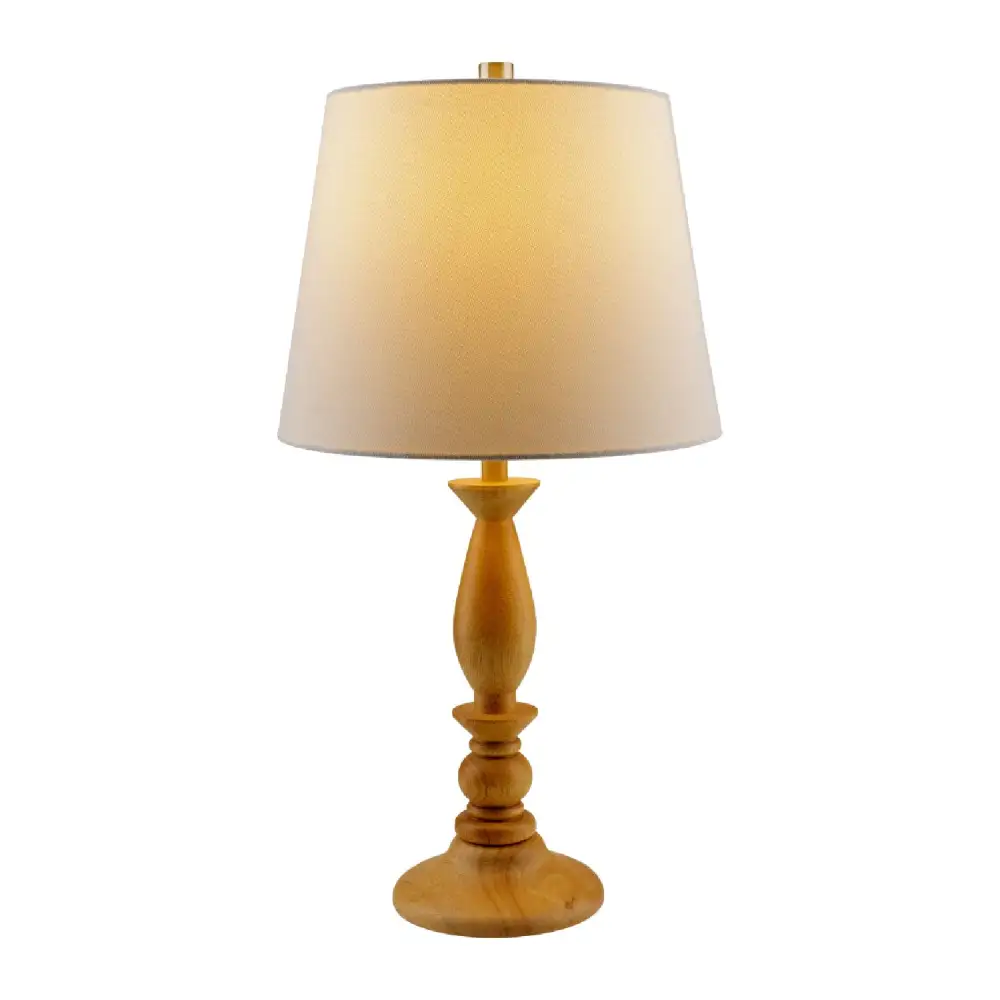 Linen Wood Veneer Table Lamp