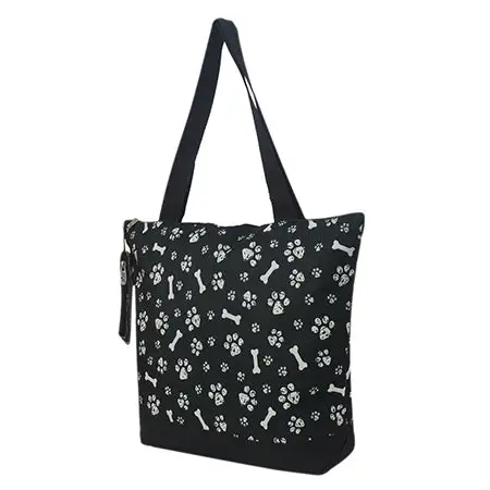 Paw Print Canvas Tote Bag