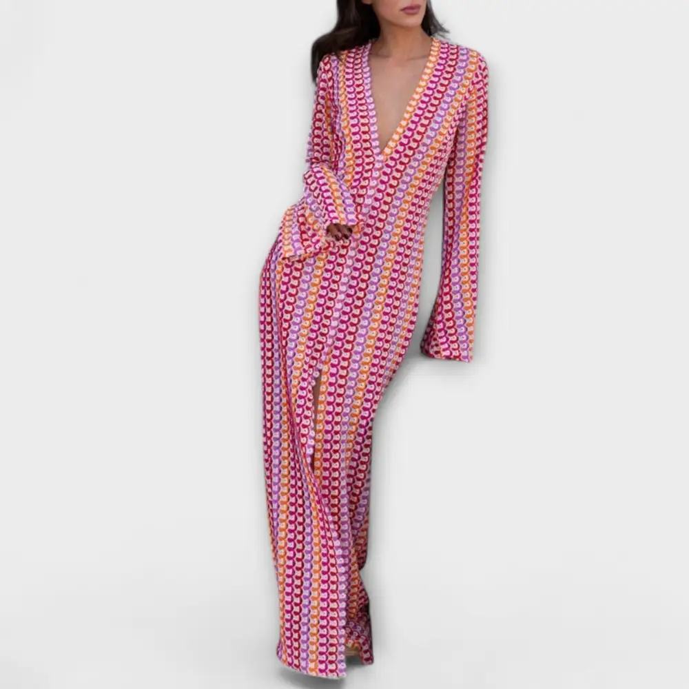 V-Neck Flowing Relaxed Maxi Dress