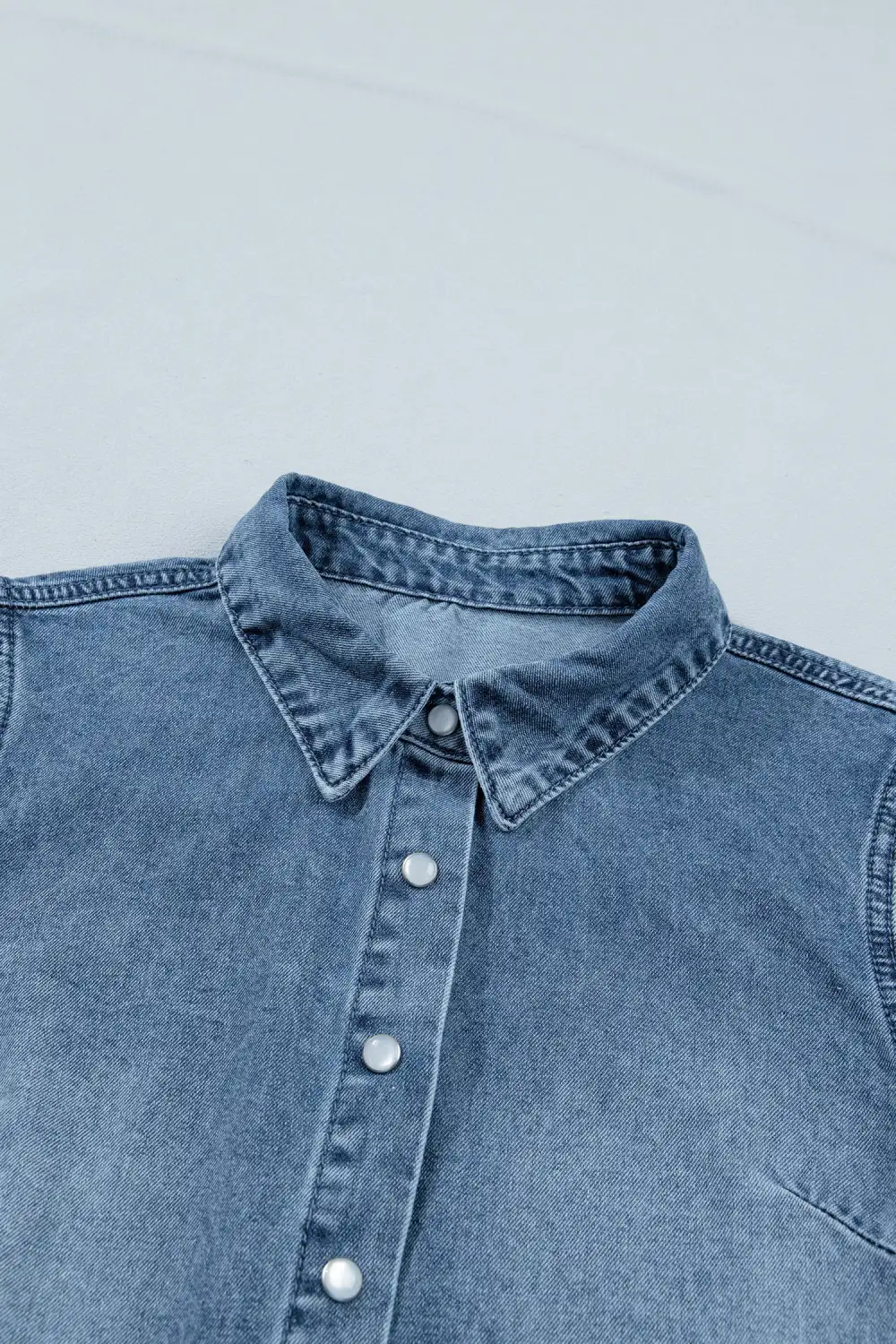 Frilled Button Front Short Sleeve Shirt Blouse