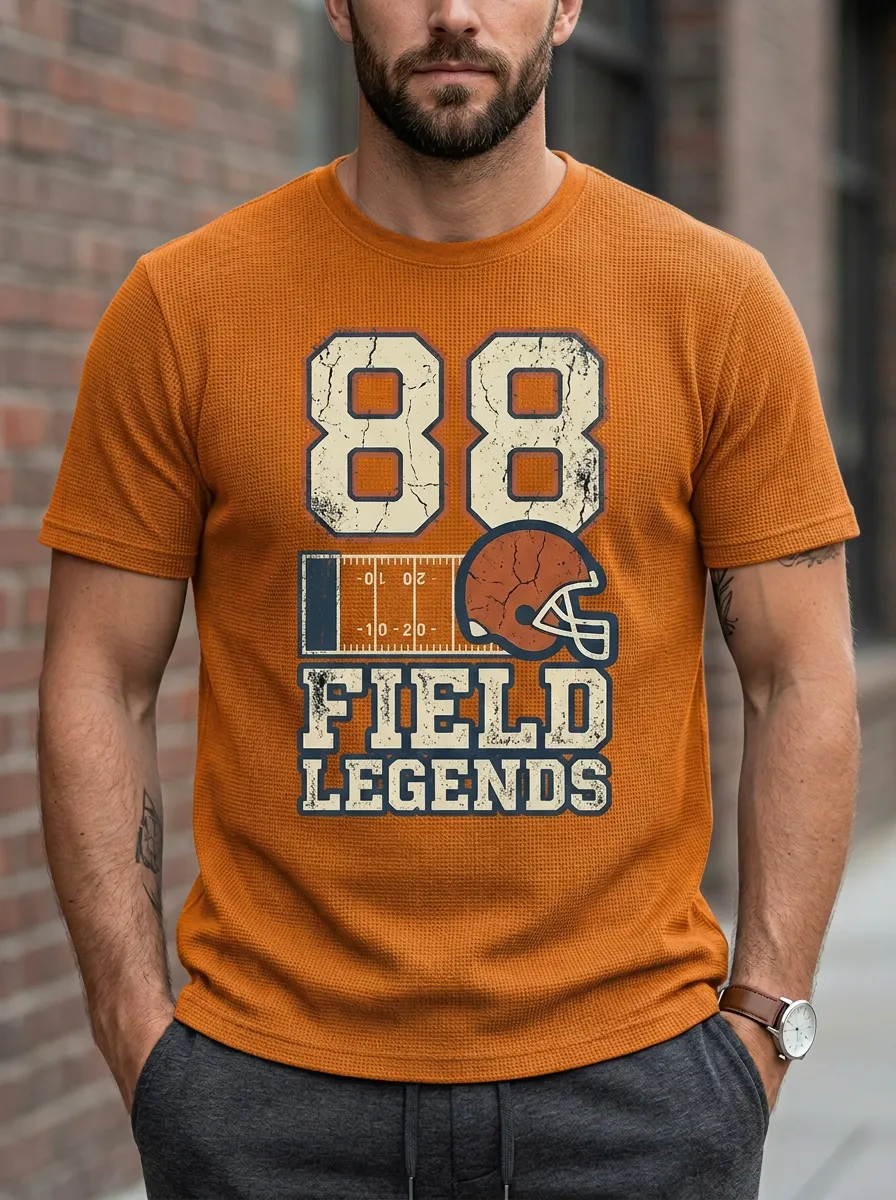 Men's Football 88 Field Legends Helmet Graphic Printed T-shirt