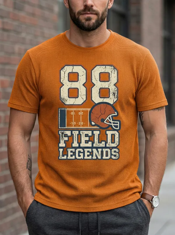 Men's Football 88 Field Legends Helmet Graphic Printed T-shirt