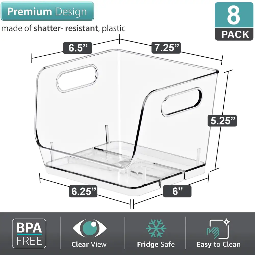 Open Front Storage Bins Square