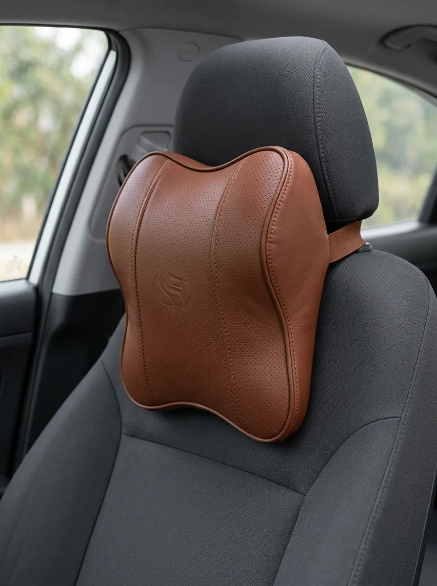 Neck-Support Leather-Texture Car Neck Support Pillow