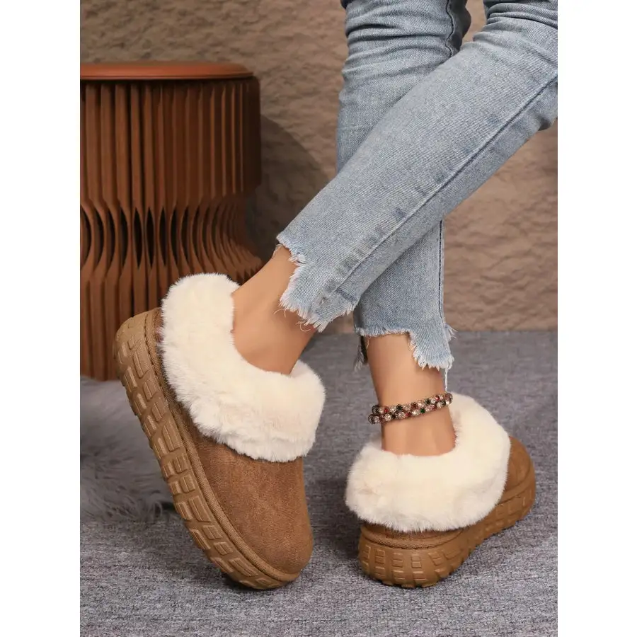 Faux Fur Lined Suede Winter Boots