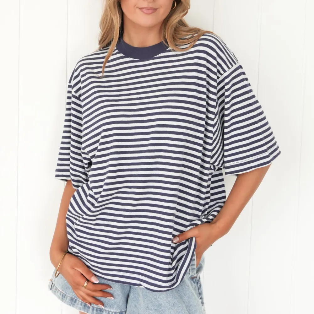 Oversized Striped Studio Casual Tee