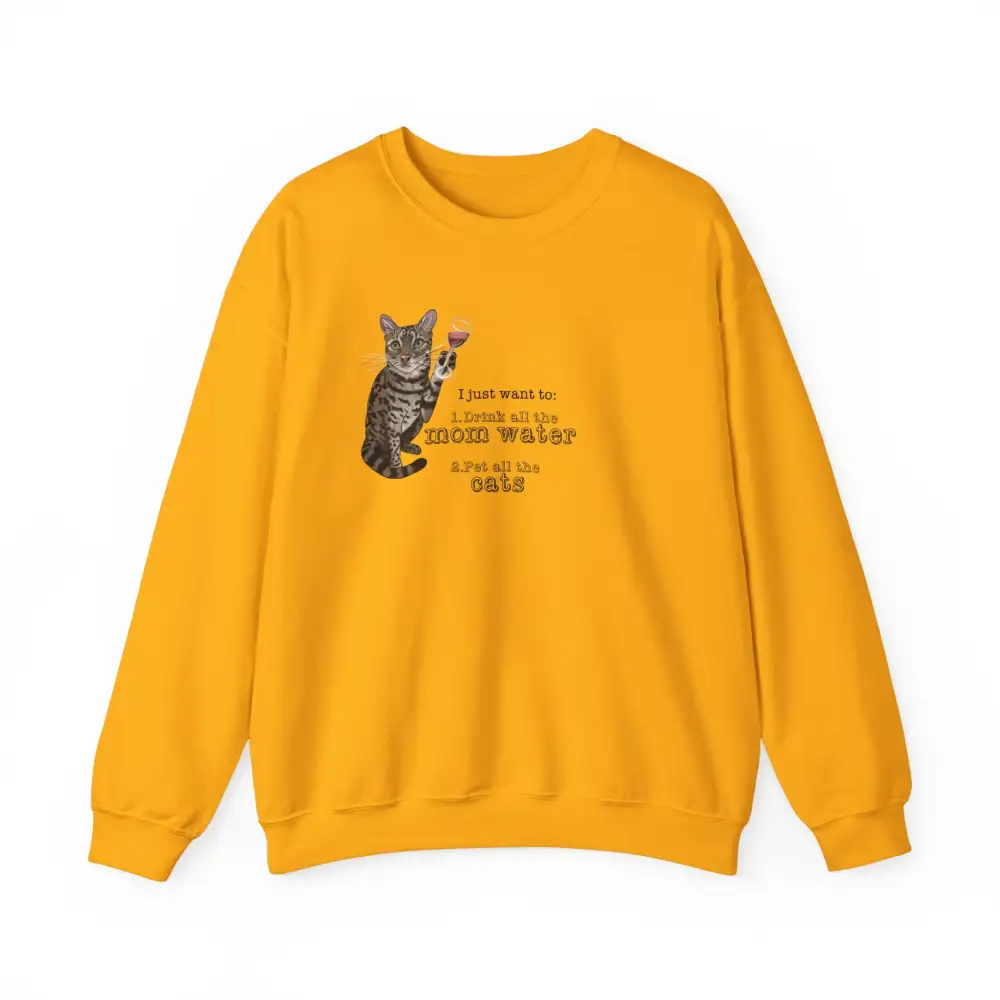 Cat Wine Humor Crewneck Sweatshirt