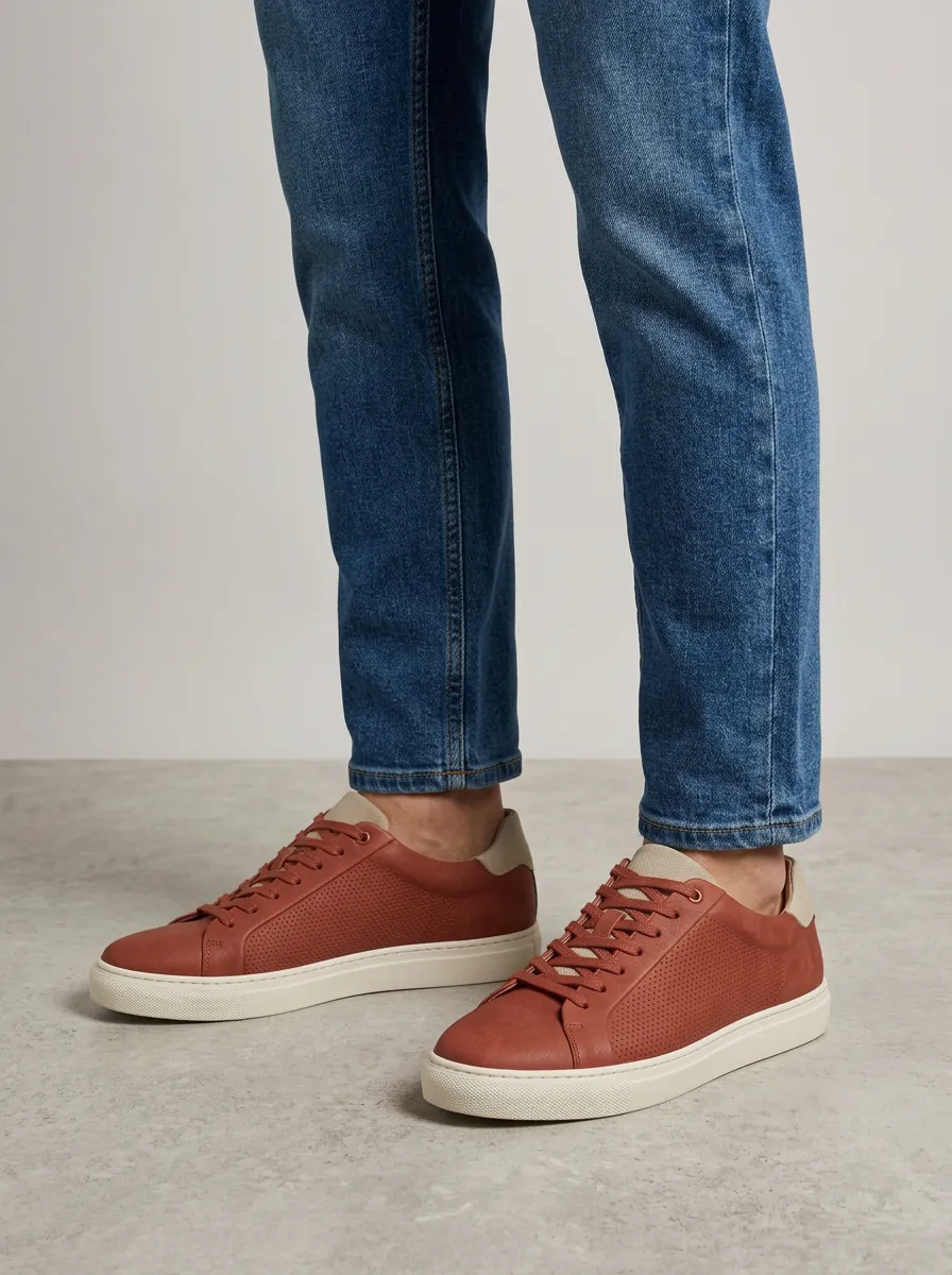 Men's Minimalist Perforated Leather Casual Shoes