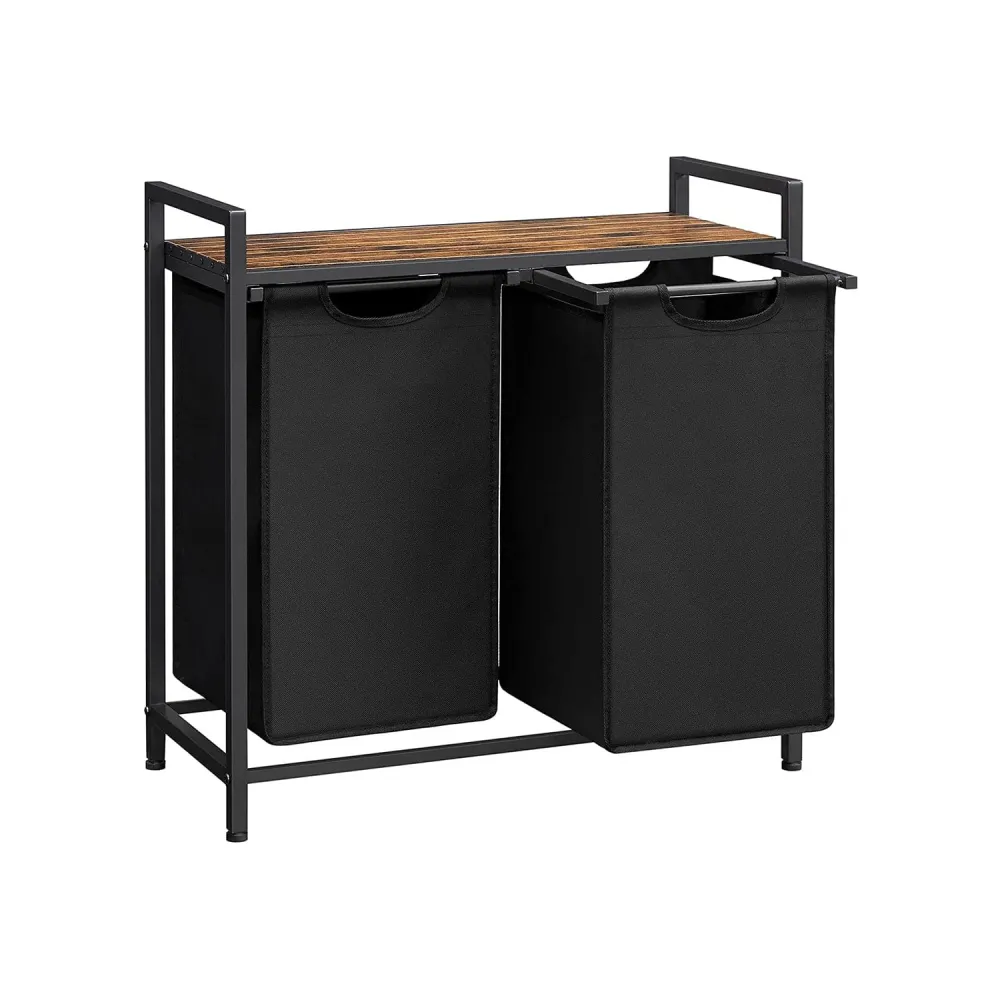 Double Compartment Removable Liner Laundry Sorting Hamper