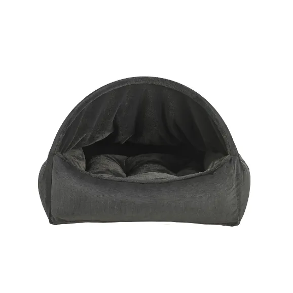 Faux Fur Canopy Streamlined Compact Pet Bed