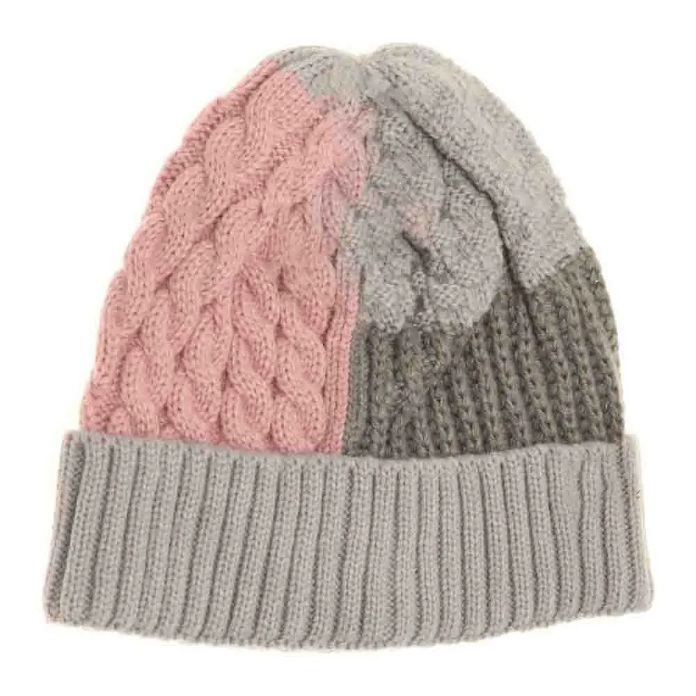 Tri-color Cuff Beanie
