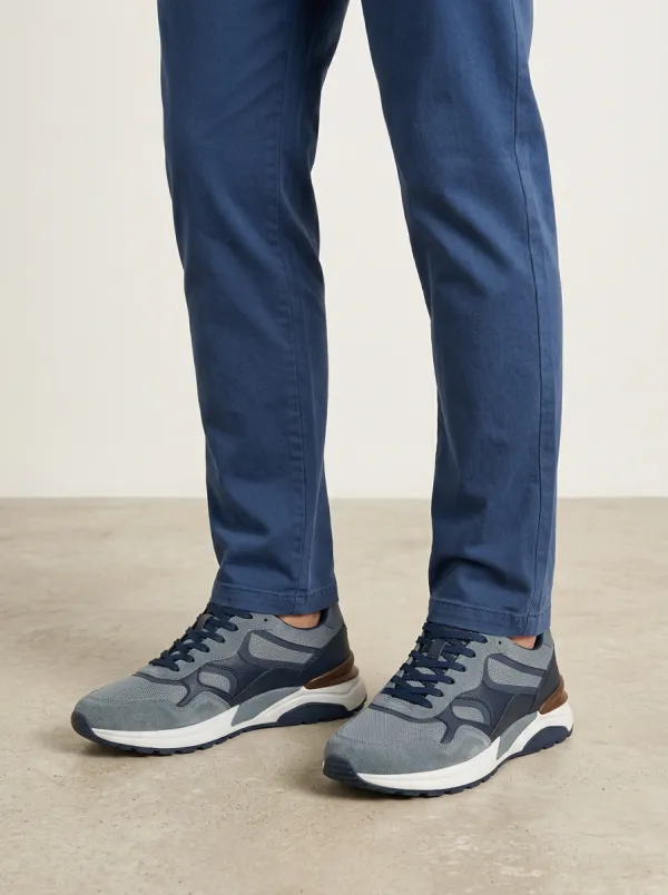 Men's Casual Sporty Suede Mesh Patchwork Sneakers
