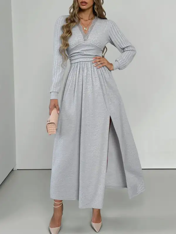 Modern V Neck Maxi Dress