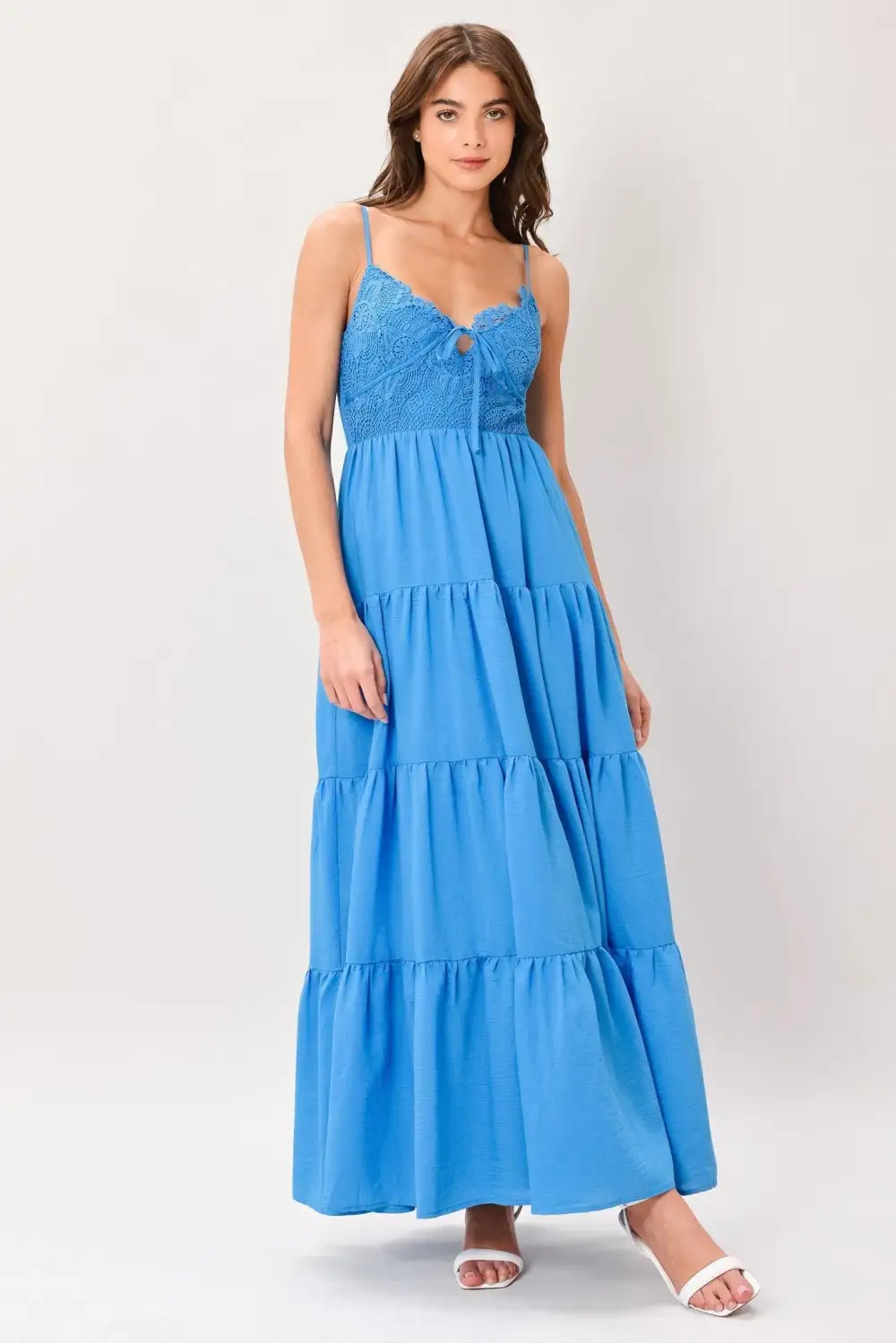 Smocked Lace Maxi Dress