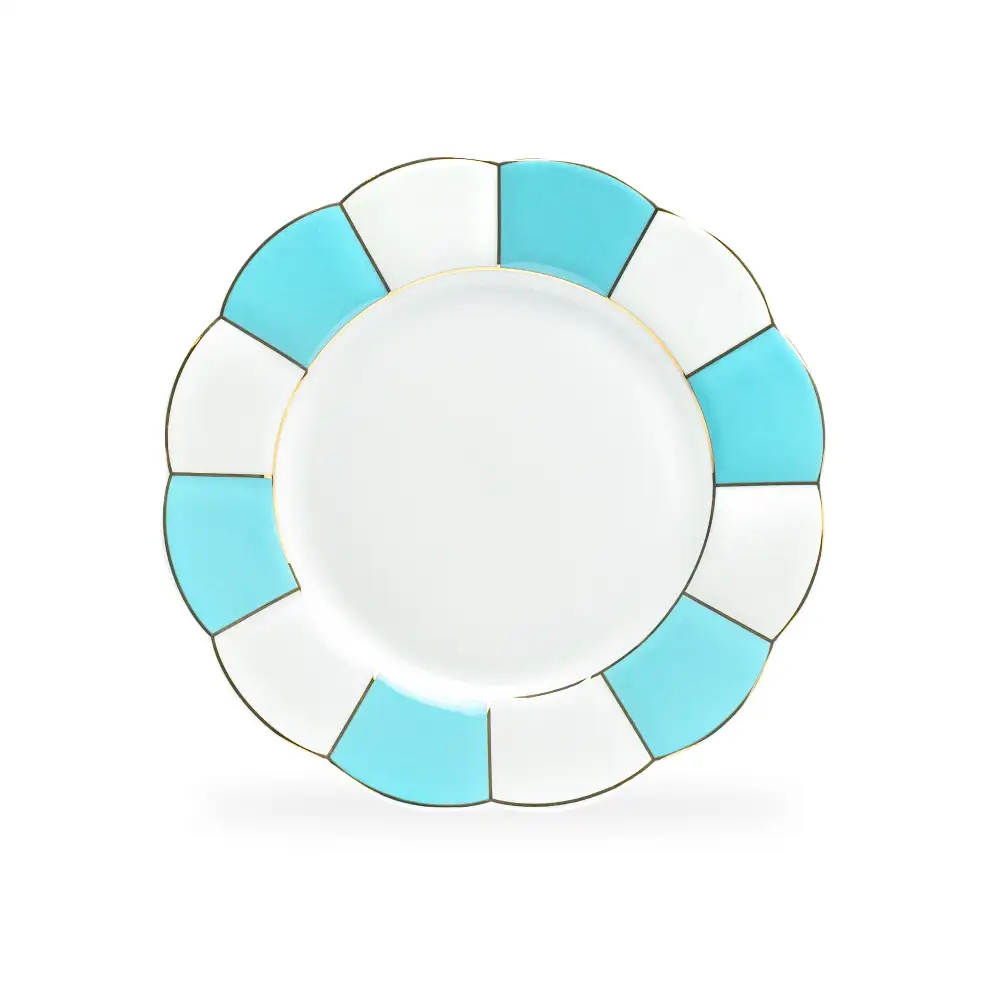 Refined Scalloped Porcelain Dessert Plate