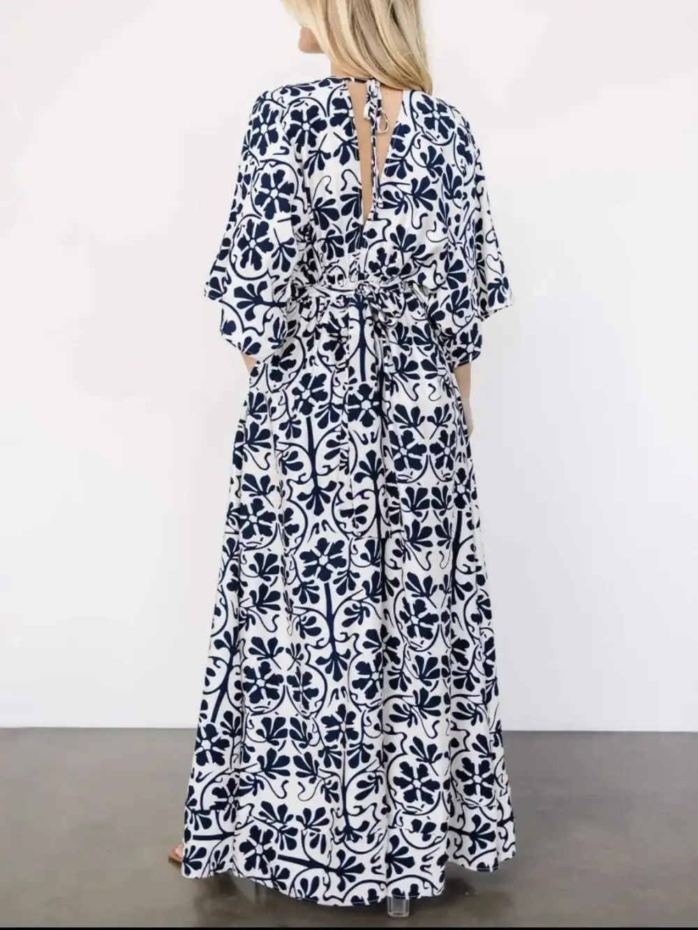 Printed Tie Waist Dress