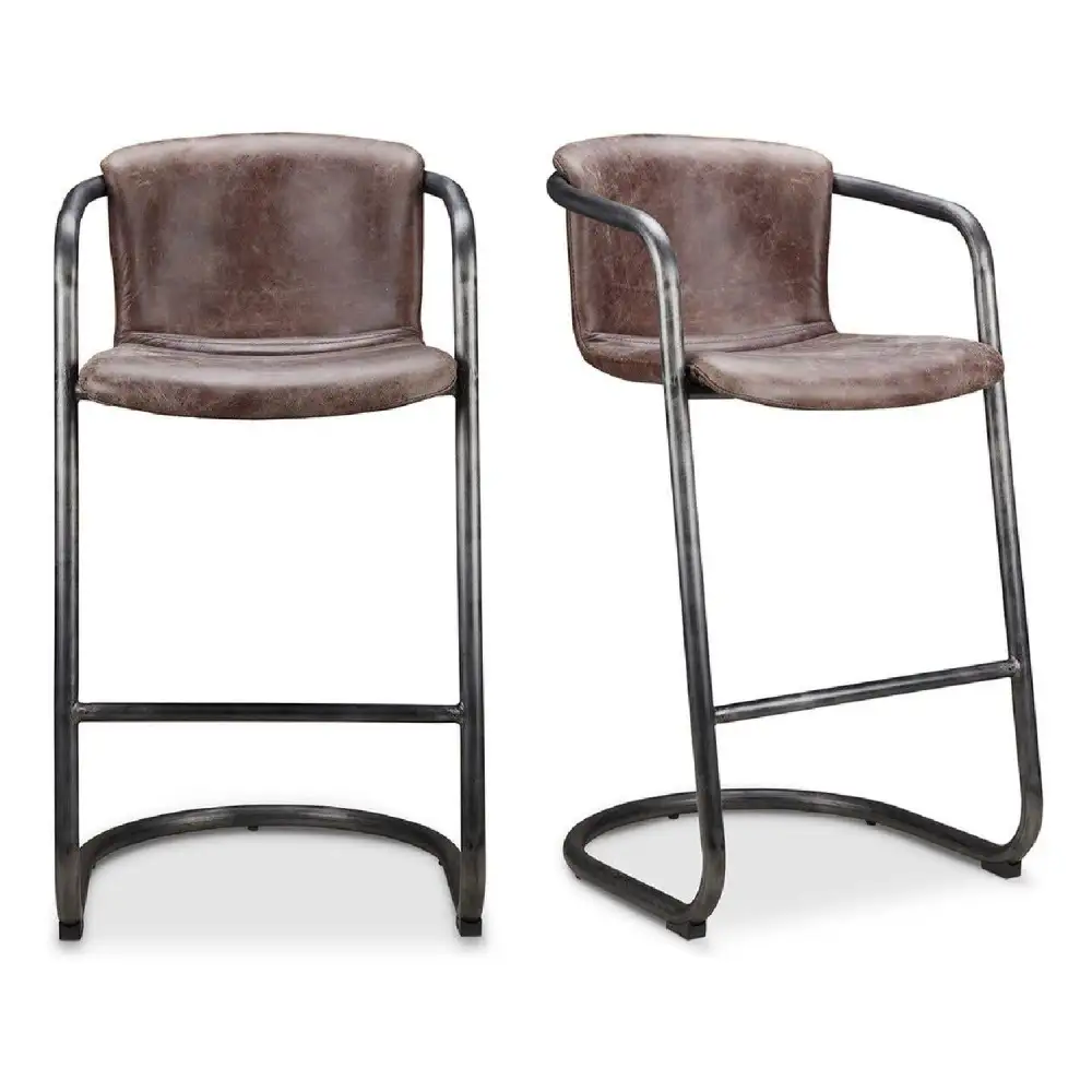Contemporary Cantilever Leather Bar Stool