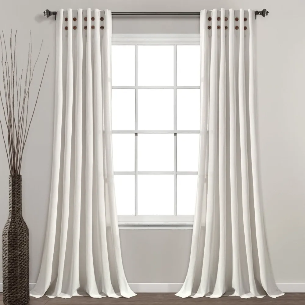 Textured Linen Window Curtain Panel