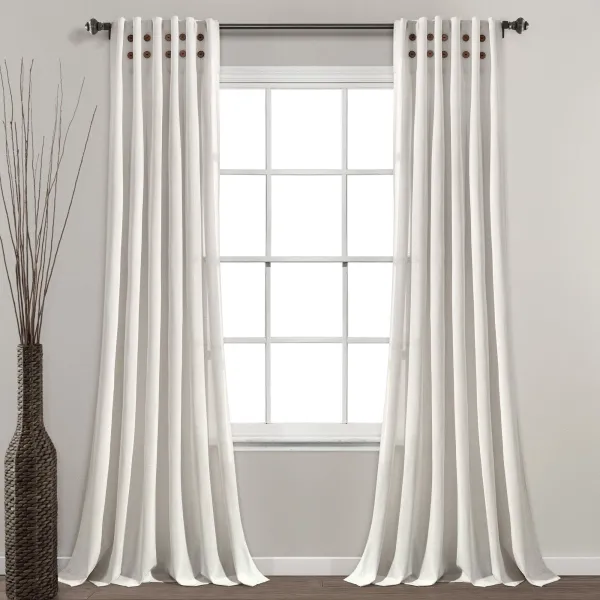 Textured Linen Window Curtain Panel